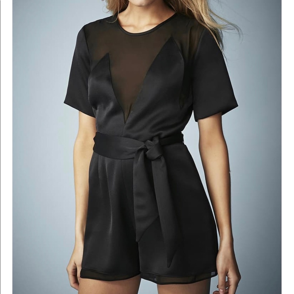 Kate Moss for Topshop Black Satin Romper